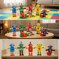 Wooden Educational Robot Building Blocks for Kids