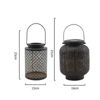 Iron Lantern with Handle Openwork Perforated Metal Lantern Long-Lasting