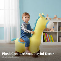 Donkey-Shaped Seat Rideable Ride-on Toy Creative Decoration Soft Exterior for Toddlers, Parents, Playroom, Nursery, Kindergarten
