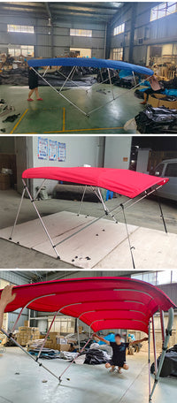 游艇遮阳篷6弯管横梁支撑腈纶布料船用易收缩防雨遮阳篷尺寸可定