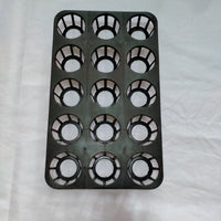15-Hole Orchid Seedling Tray with Drainage, Durable Plastic Plant Pot Holder for Succulents and Flowers, 2.7-inch Cells