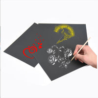 Scratch Art Paper with Bamboo Pen, A4/4K Assorted Colors