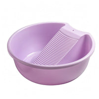 Wash Basin with Washboard Angled Insert Hand Scrubbing Tub Pouring Notch