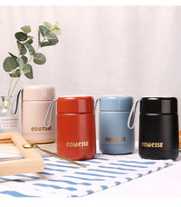 Portable 304 Stainless Steel Insulated Food Jar with Rope Handle, Wide Mouth