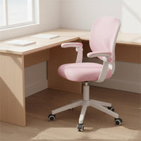 Space Saving Adjustable Kids Desk Chair Breathable Mesh Back Ergonomic Student Chair High-Density Foam Cushion Weight-Activated Locking Casters for Students, Study Room, Home Office