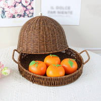 Bread Basket with Lid Dust Resistant Covered Snack Basket Household Storage for Party