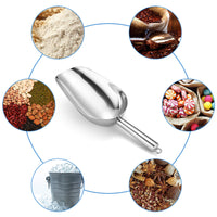 Stainless Steel Ice Scoop and Tong Set for Bar, Kitchen, and Buffet