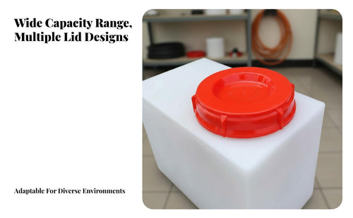 Thickened Wall Plastic Water Storage Container Multi-Purpose PE Plastic Container Heavy-Duty Vertical Water Container Long-Lasting for RV Owners, Homeowners, Outdoor, Home, Fire Suppression, Backyard