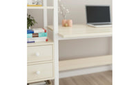 Spacious Desktop Computer Desk Bookshelf Easy Assembly Computer Desk with Hutch Sturdy Construction Study Table Shelving Unit X-Brace Support for Dorm Room
