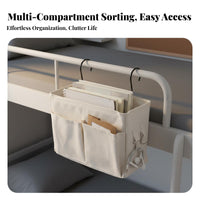No-Drill Installation Bedside Hanging Basket Foldable Bedside Storage Bag Space Saving for University Students, Adults, Bedroom, Office