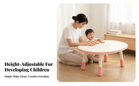Child-Safe Design Adjustable Height kids' Table Rounded Edges Peanut Shaped Play Table Anti-Slip Legs children's Study Desk and Chair Easy to Clean for Toddlers, Preschoolers, Teachers, Classroom, Daycare, Playroom, Nursery