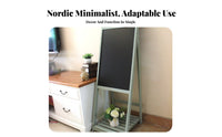 Wooden Ladder Blackboard Vintage Aesthetic Tiered Foldable Stand Space-Saving Multifunctional Use for Plant Lovers, Cafe
