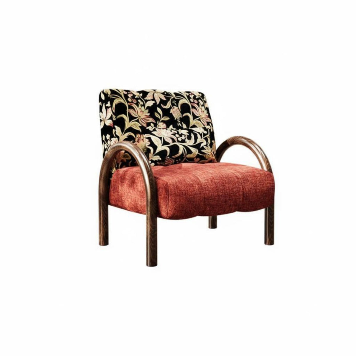 Arched spine Armchair Rustic Minimalist aesthetic Single Sofa Minimalist Design Soft padding for Interior Designers