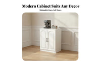 Coffee Bar Cabinet 4 Piece Dining Room Storage Console Freestanding Storage Organizer Kitchen Pantry Cabinet Durable Wood Construction Suitable for Living Room Entryway