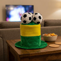 Velvet Football Hat Cheering Prop Football Fan Hat Global Tournament Design