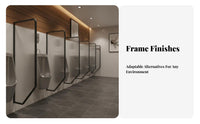 Fluted Glass Urinal Divider Privacy Protection Wall-Mounted Urinal Screen Minimalist Design Toilet Partition long-lasting for Contractors, Business Owners, Architects, Shopping Malls, Schools, Offices, Restaurants