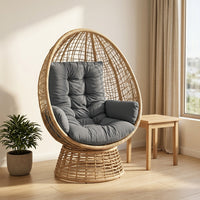 Thickened Waterproof Hanging Basket Chair Cushion with Backrest for Swing and Office Chairs