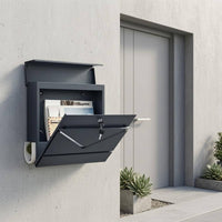 Locking Metal Mailbox Rectangular Wall-Mounted Mailbox Easy to Mount Outdoor Storage for Office