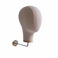 Wall Mounted Mannequin Head Easy Assembly Linen Hat Display Stand Professional Design Textile Mannequin Head for Retailers, Retail Store, Closet