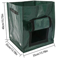 PE Potato Grow Bag with Flap, Square Vegetable Planter for Home Gardening