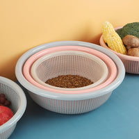 Multifunctional Plastic Drain Basket for Kitchen Sink, Fruit and Vegetable Washing Bowl, Rice Strainer