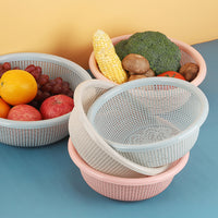 Multifunctional Plastic Drain Basket for Kitchen Sink, Fruit and Vegetable Washing Bowl, Rice Strainer