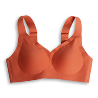 Wireless Wide-Strap Sports Bra for Women, Minimizing and Gathering Effect, Seamless Jelly Underwear
