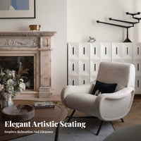 Banana-Shaped Sofa Chair Sherpa Fleece Upholstery Upholstered Chaise Lounge snug Comfortable Soft padding for Young Adults