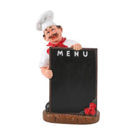 Chef Statue with Menu Board Classic Ornament Collectible for Food Lovers