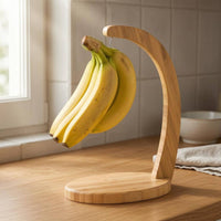 Banana Holder Bamboo Fruit Holder Rack Fruit Storage for Kitchen, Living Room