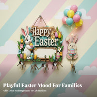 rabtouch Wall Hanger Easter Themed Hook Rack Flat 2D design for Entryway, Families