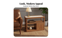 Rolling Side Cabinet Easy to Clean Top Rolling Bedside Cabinet Rounded Corners