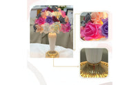 Decorative Rose Table Lamp Floral Flower Lamp Dome-Shaped Lighting Ceramic for Women, Bedroom, Bedside, Wedding