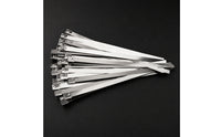 50 Pieces Flat Self-Locking Metal Tie Corrosion-Resistant Metal Zip Ties Weatherproof Fastener Long-Lasting for Contractors
