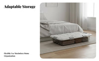 Wheeled Flat Storage container Clear View Wheeled Underbed Container Space Saving