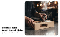 Wooden Espresso Tamping Station Various Sizes Compatible Espresso Tamping Station Portafilter and Tamper Stand Easy to Clean
