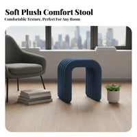 U-Shaped Sherpa Stool Multifunctional Vanity Seat Sturdy Frame for Photographers