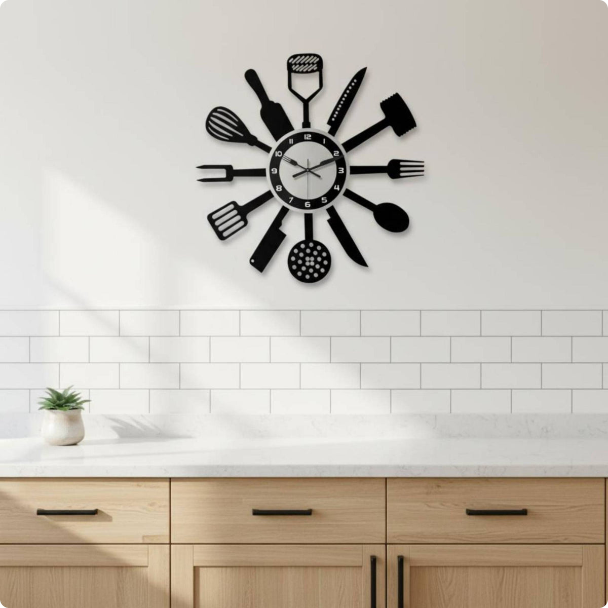 Kitchen Utensil Cookware Timepiece Easy to Hang Utensil Wall Cookware Timepiece