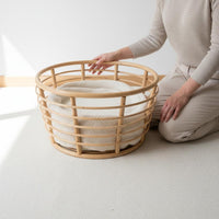 Vintage Design Rattan Posing Basket Gentle Material Baby Photo Prop Handmade Rattan Baby Basket for Newborns