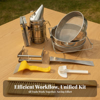 7 Pieces Beekeeping Tool Set Natural Bristles Farm Equipment Wooden Handle