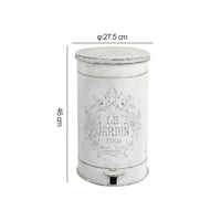 Pedal Trash Can Distressed Finish Garden Container Hands-No-Touch