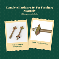 Four-in-single Connector, 8mm Furniture Assembly Fastener, Metal Bed Frame Hardware, Quick Installation for Tables, Cabinets, Headboards