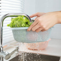 Multifunctional Plastic Drain Basket for Kitchen Sink, Fruit and Vegetable Washing Bowl, Rice Strainer