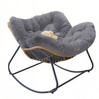 Padding Ed Rocking Lounger Soft Padding Rocking Seat Ergonomic Anti-Tip Design for Seniors, Homeowners, Balcony, Bedroom