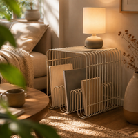 Wire Side Table Compact Home Furnishing Space Saving