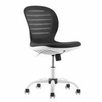 Wheeled Study Chair Breathable Backrest Rolling Mesh Chair Thick Padded Seat