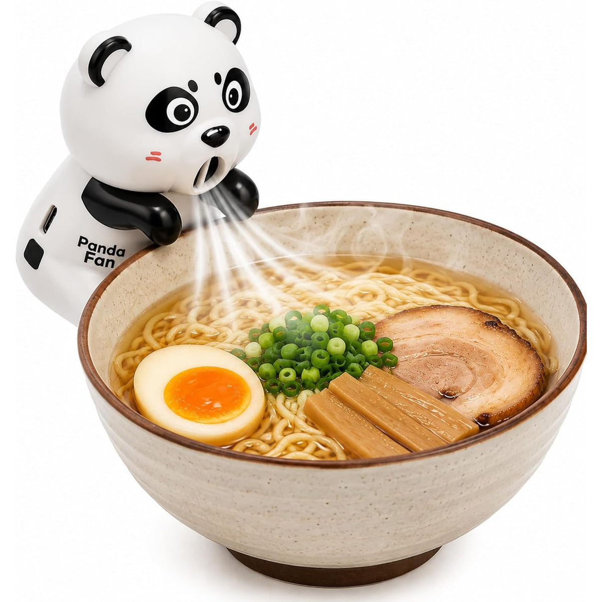 Panda Cup Fan, Clip-On Mini Fan for Cooling Noodles, Three Wind Speeds