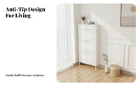 Footwear Organizer Space-saving Narrow Entryway Shoe Storage Metal Construction Tipping Drawers Ventilated Doors Suitable for Apartment Dwellers Homeowners Hallway Small Areas