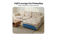 Non-Slip Elastic Seat Cushion Slipcover Full Coverage Stretch Jacquard Cushion Cover Machine Washable Furniture Protector Soft Texture for Pet Owners, Parents, Homeowners, Living Room, Home, Apartment