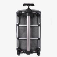 Rolling Pet Carrier Telescoping Handle Wheeled Feline Carrier Zippered Openings